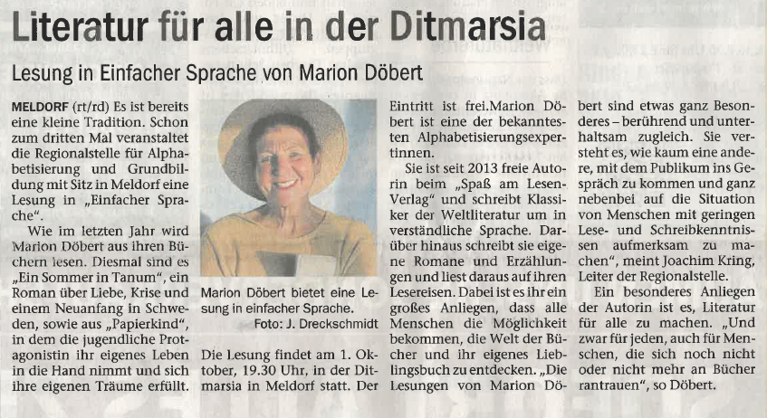 Artikel Dbert Lesung Meldorf